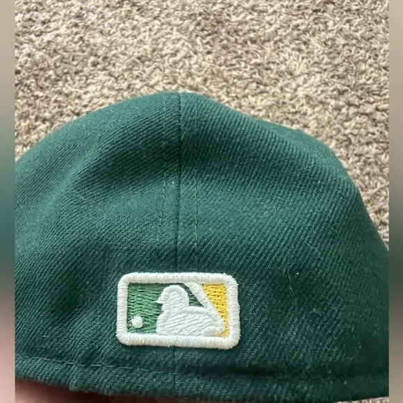 New Era A’s athletics Yellow/Green fitted hat size 7 1/4 - Picture 4 of 8